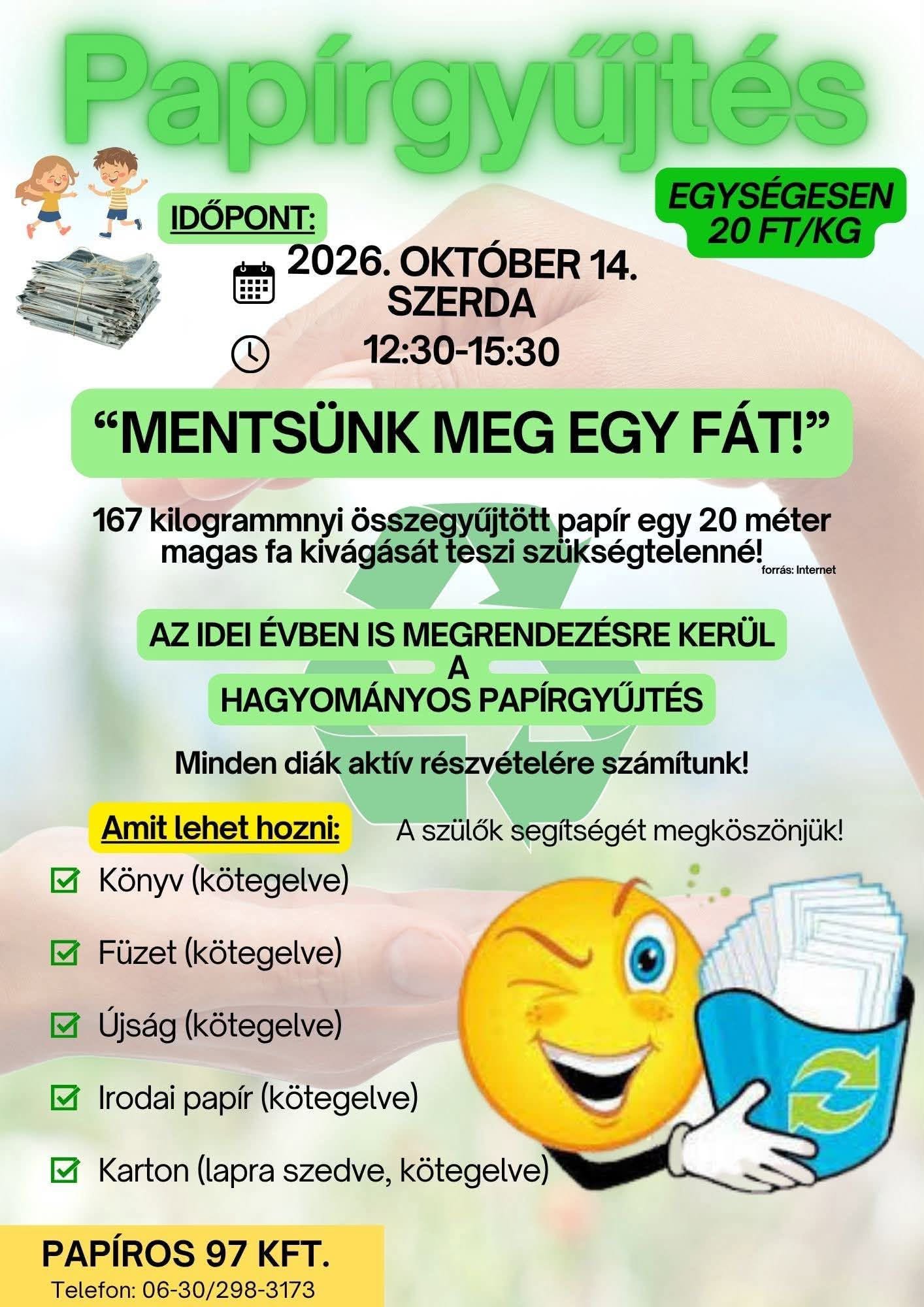 2026 ŐSZI PAPÍRGYŰJTÉS